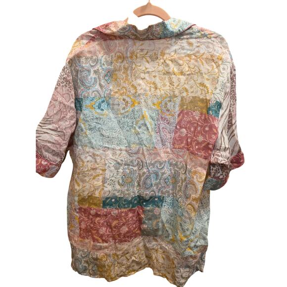 Johnny Was Workshop Marseille Garden Resort Shirt in Pink Size LARGE NWT - Picture 5 of 9